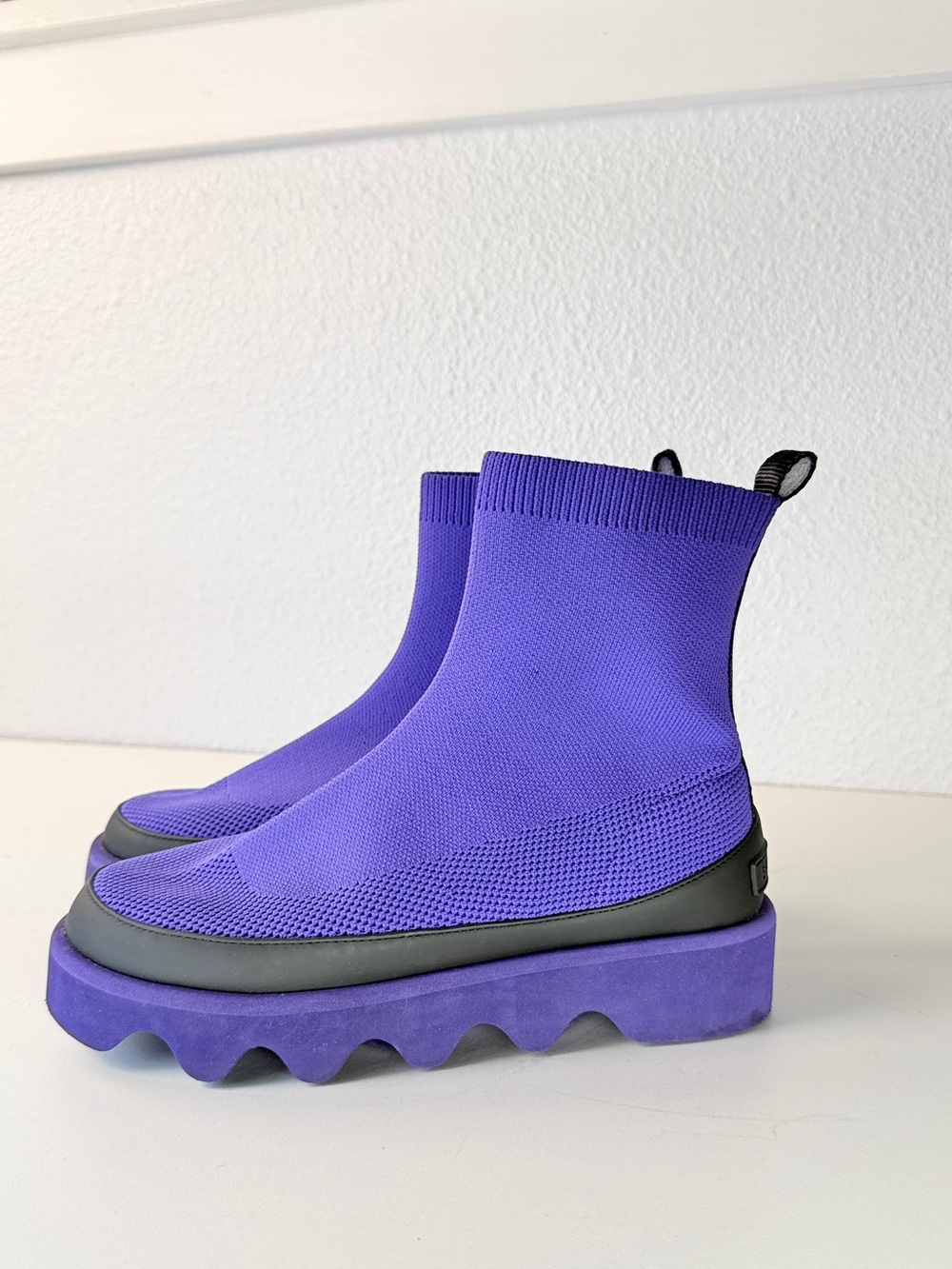 Issey Miyake x United Nude Purple Knit Platform Ankle Boots Size EU 35 US 5 - Picture 11 of 12